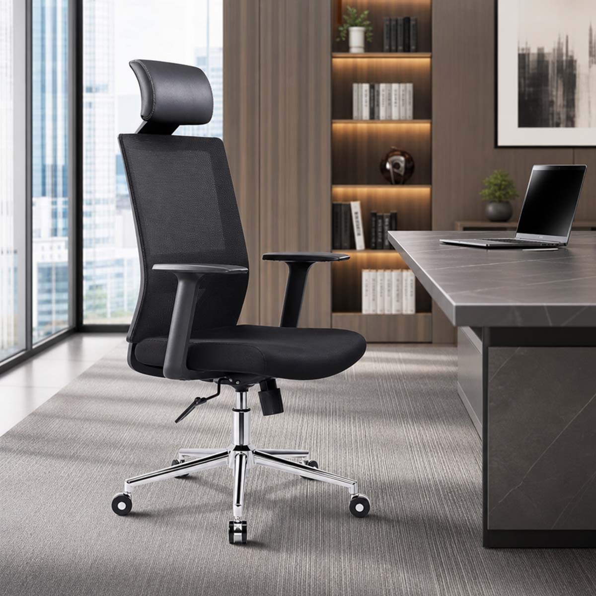modern office chair ergonomic black office chair with mesh back kaguyasuBGY 39 main images 1 Hauptbild