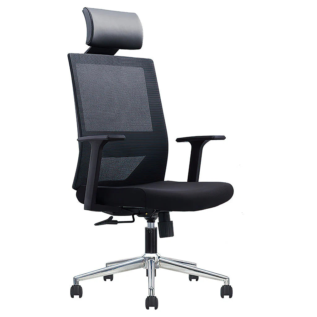 Moderner Bürostuhl | Ergonomischer schwarzer Bürostuhl mit Netzrückenlehne | Kaguyasu Zweitbild