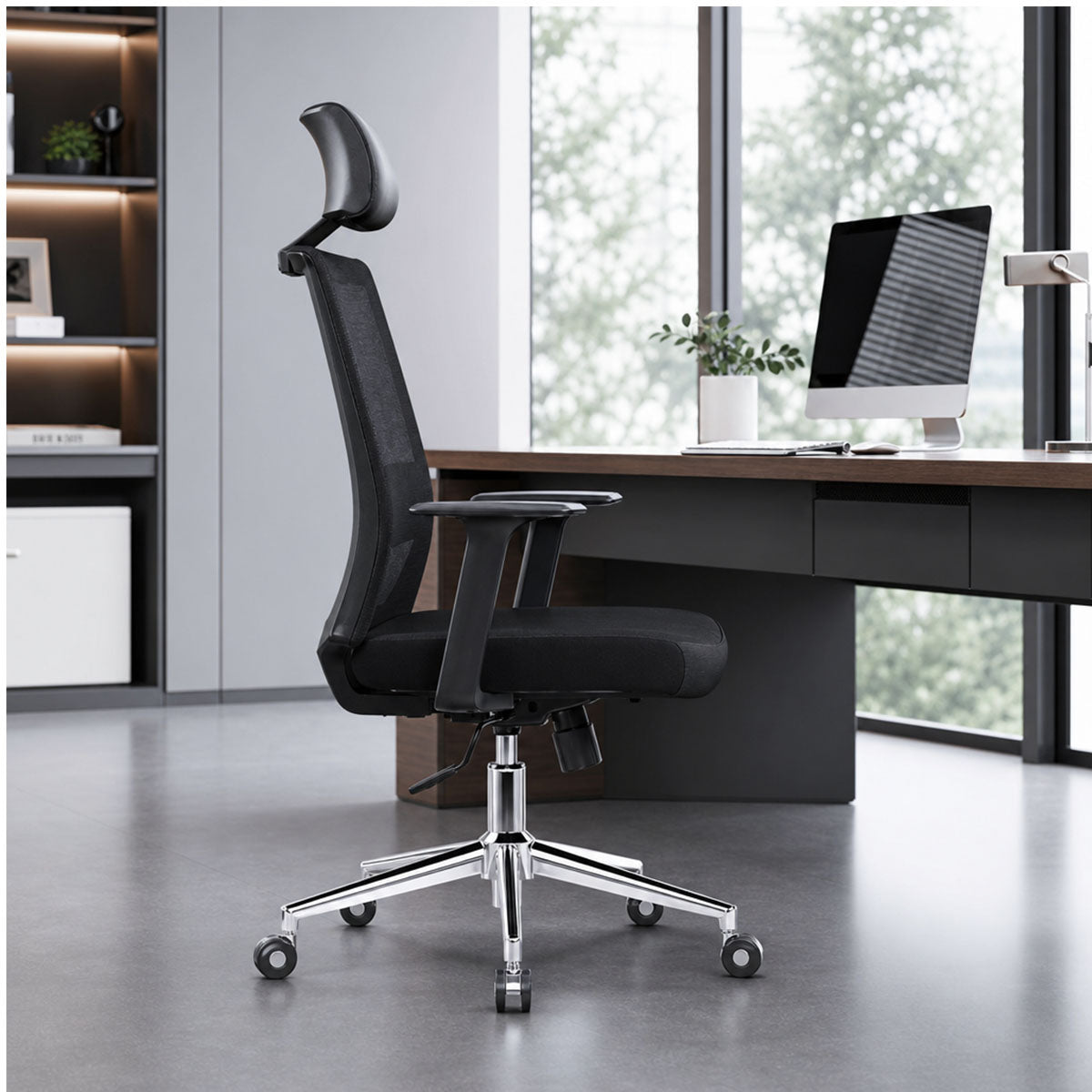 modern office chair ergonomic black office chair with mesh back kaguyasuBGY 39 main images 2