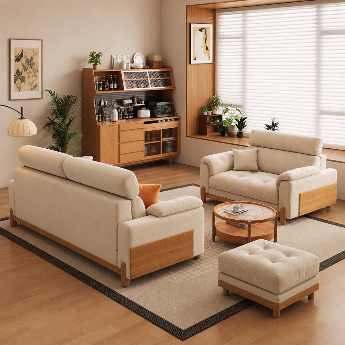 modern sofas versatile l shaped sofas wood frame sofa suite kaguyasuBSF K080 main images 1