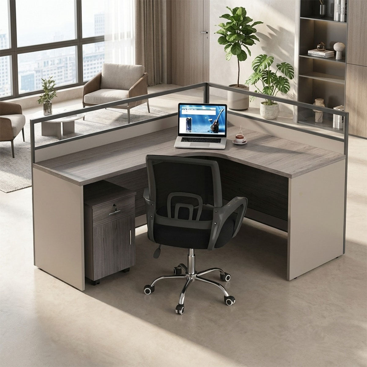 office desk corner workstation l shape computer desk kaguyasuBGZ C040 main images 2 Hauptbild