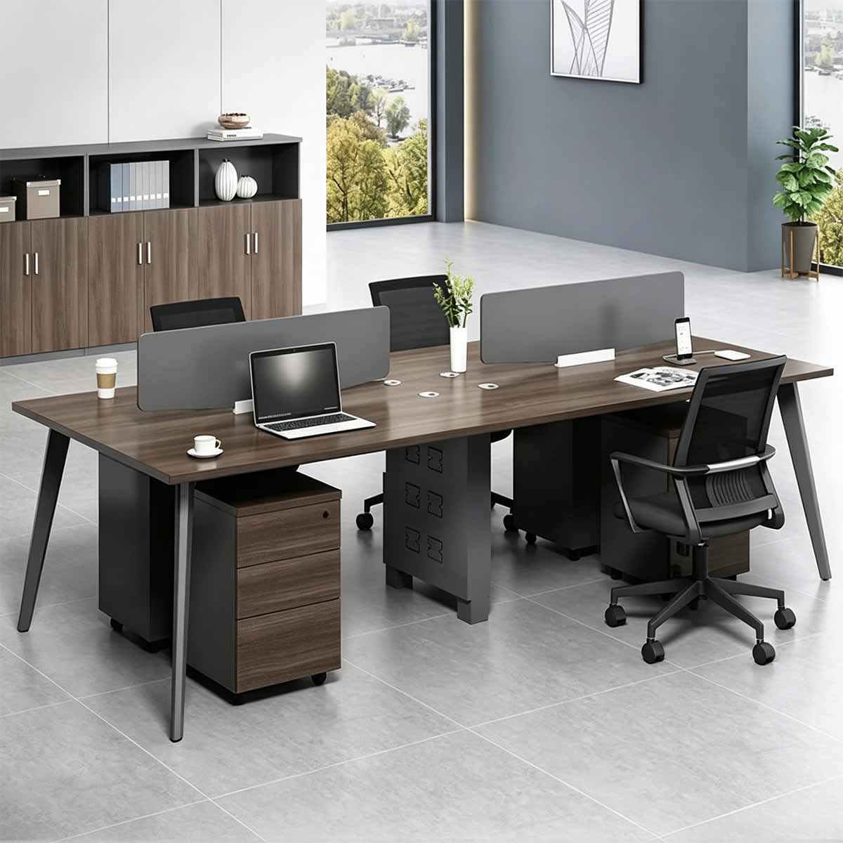 office workstation brown computer desk kaguyasu BGZ-2014 main images Hauptbild