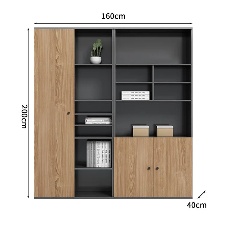 Premium Executive Bücherregal | Eichenholz Vitrine Design | Kaguyasu Zweitbild