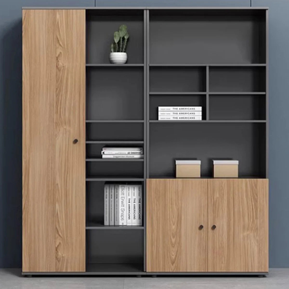 premium executive bookcase oak display cabinet design kaguyasuCWG S056 main images 6 Hauptbild