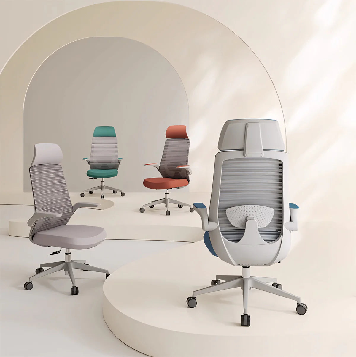 s curve ergonomic office chair black mesh work chair kaguyasuBGY 303 main images 2