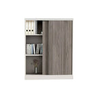 sleek grey bookcase eco friendly shelves with wood kaguyasuCWG m 034 main images 3