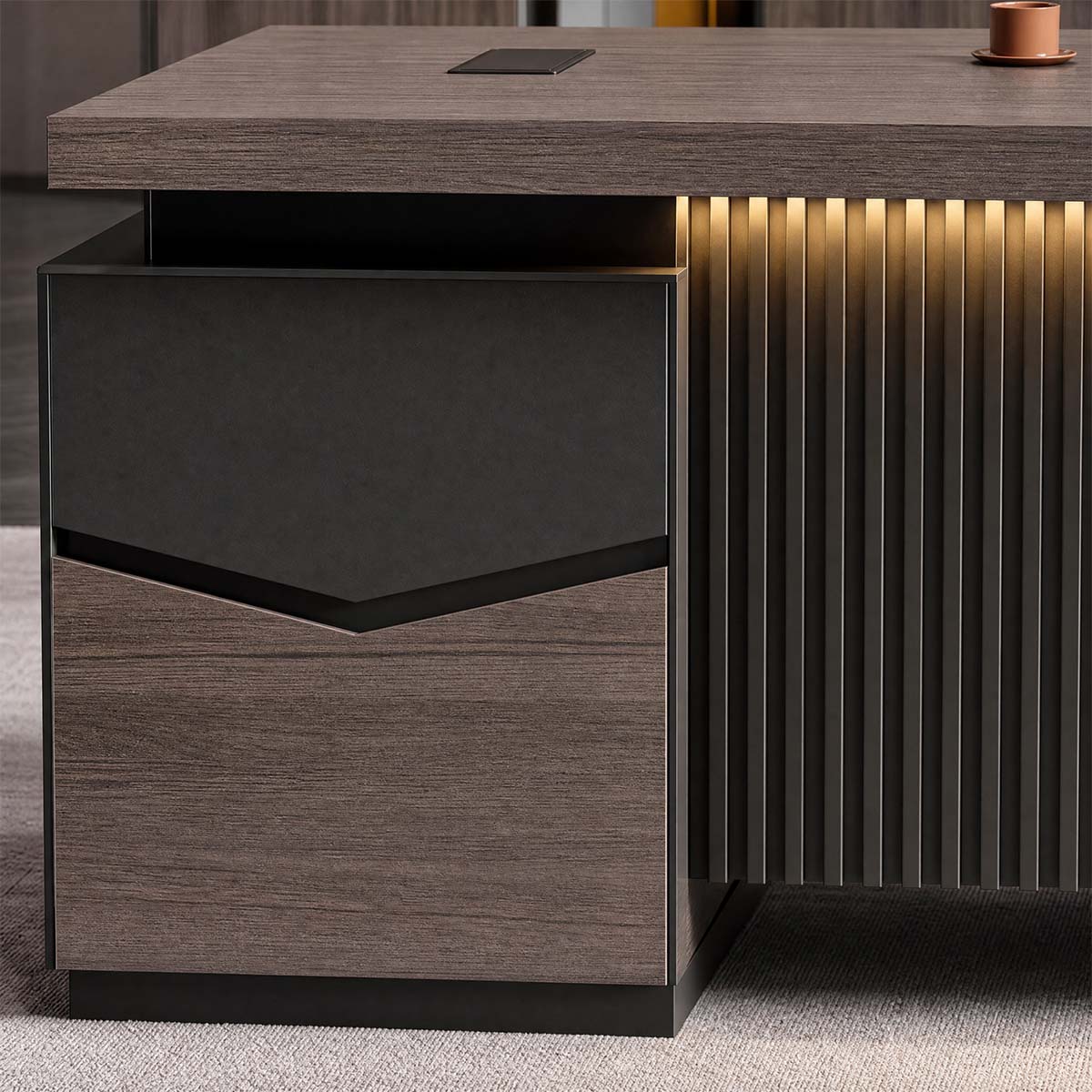 Walnut Desk - Executive Desk with Credenza - product image 14