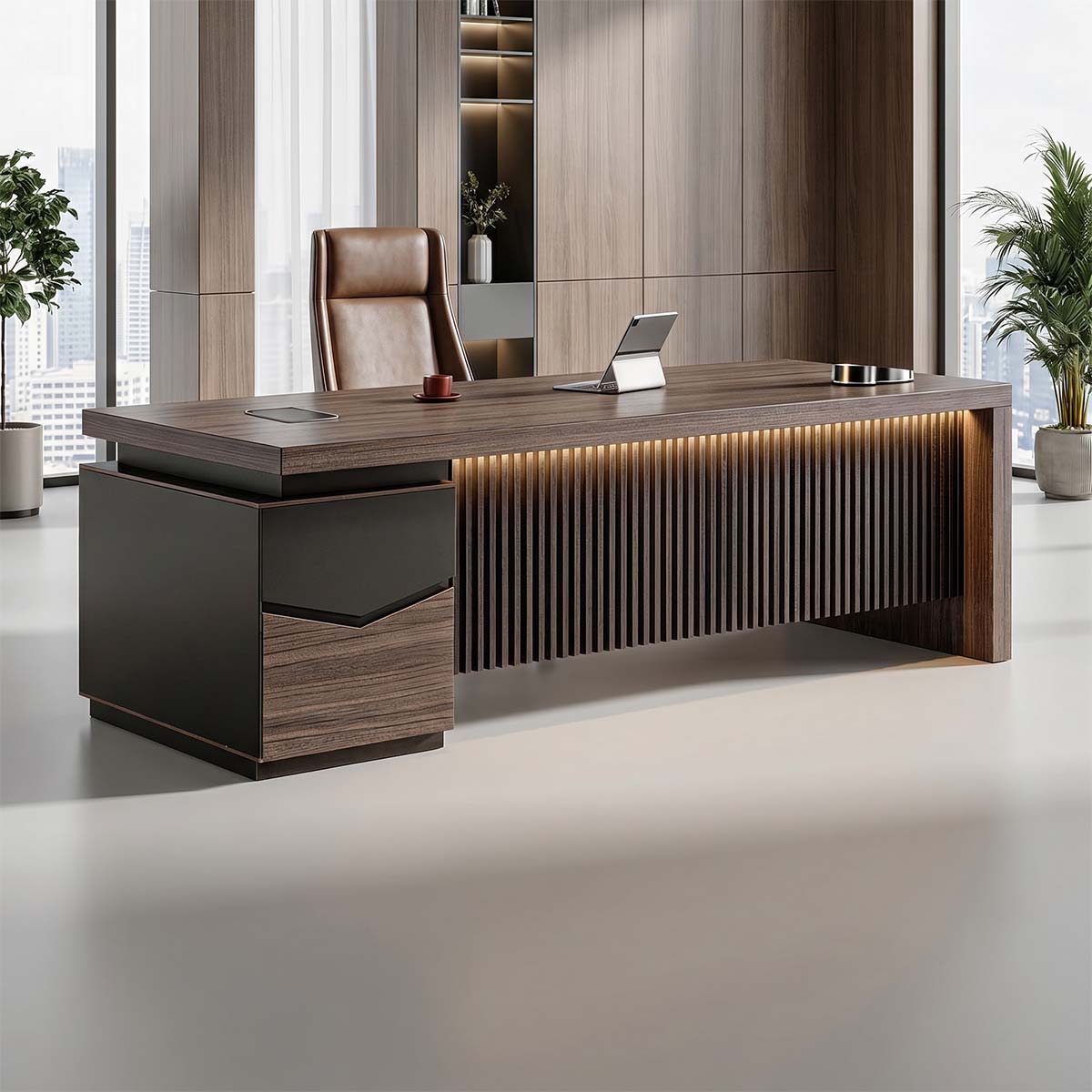 Walnut Desk - Executive Desk with Credenza - product image 2 Hauptbild