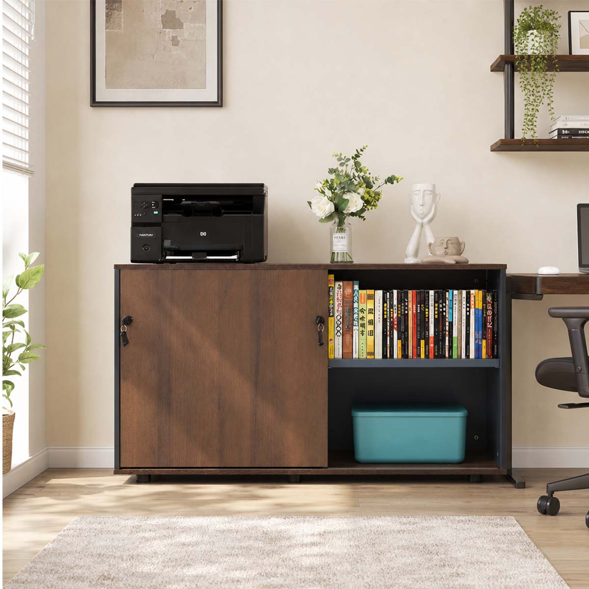 versatile bookshelf elegant sideboard cabinet in wood kaguyasuCWG 065 main images 1