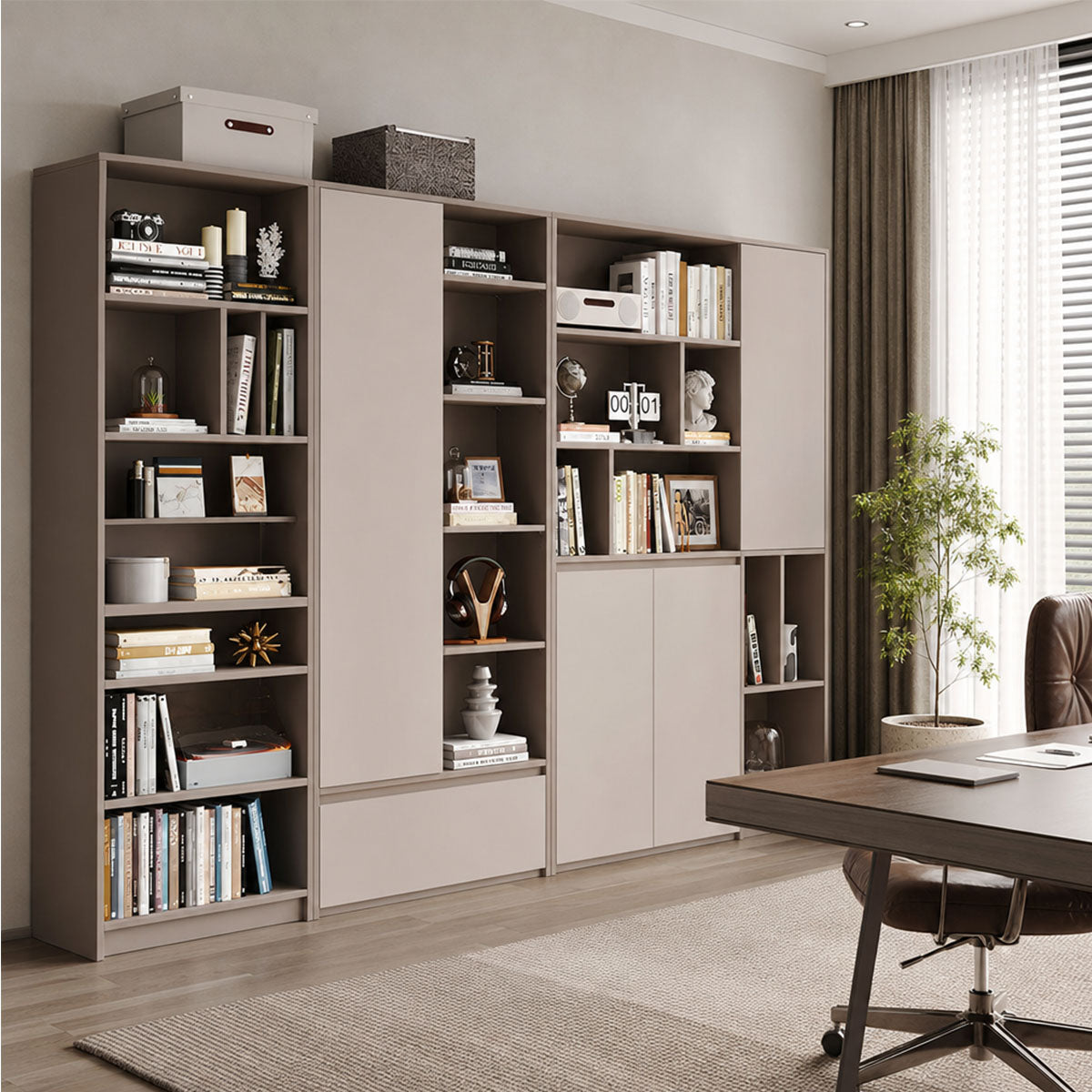 versatile bookshelf elegant storage units with doors kaguyasuLBG K027 main images 1