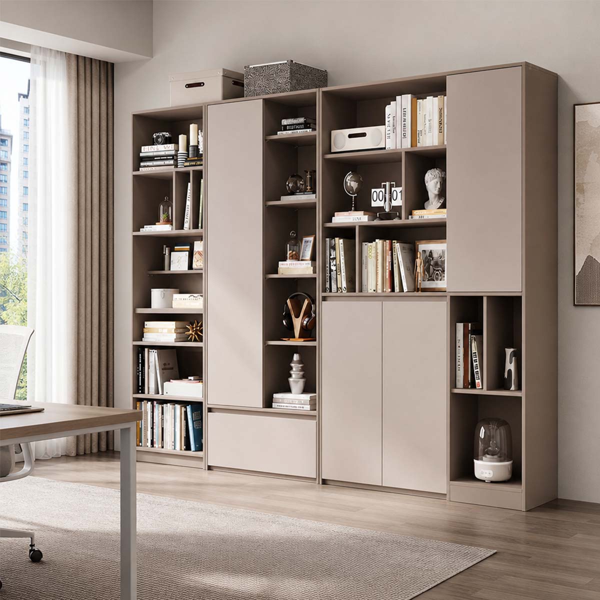 versatile bookshelf elegant storage units with doors kaguyasuLBG K027 main images 2