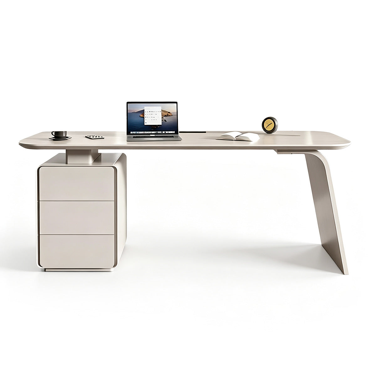 White Office Desk | Corner Desk with Storage Secondary image