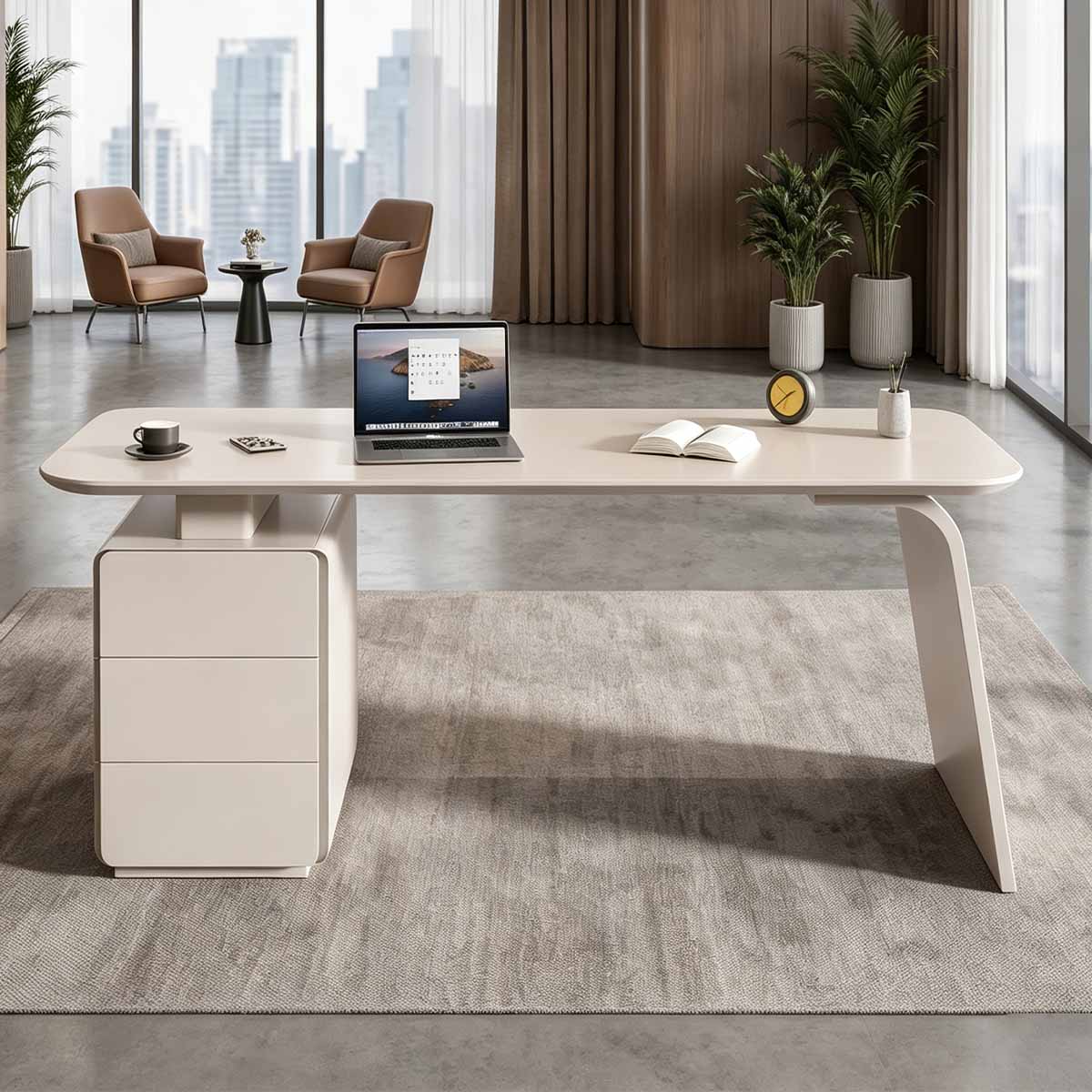 white office desk corner desk with storage kaguyasuLBZ 7212 main images 1 Hauptbild