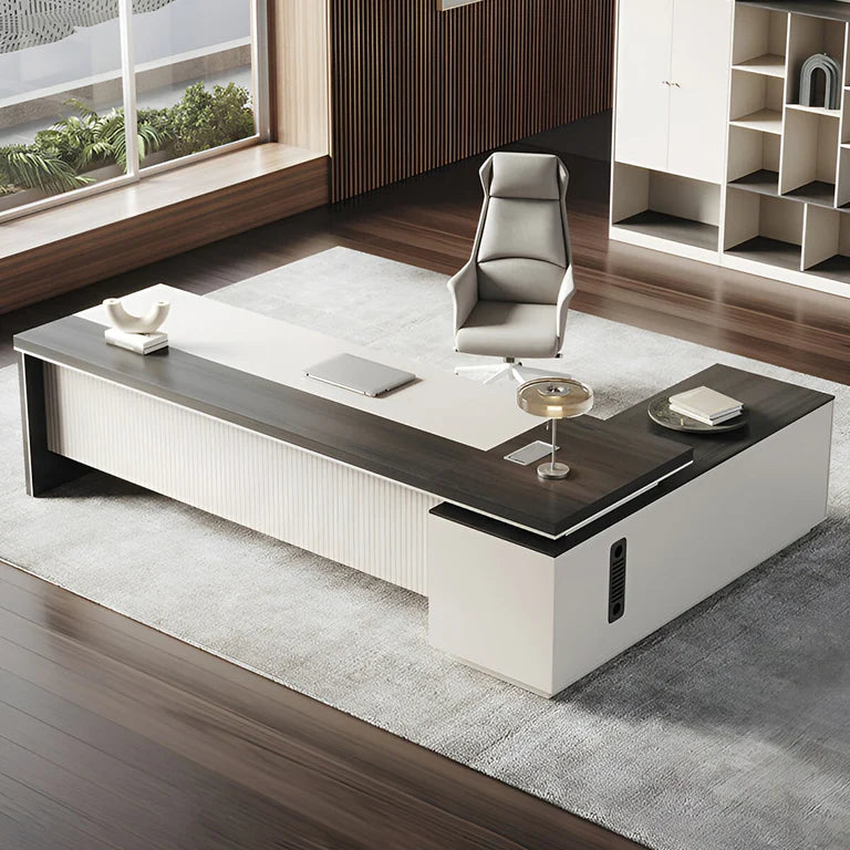 white wood desk l shaped executive desk kaguyasuLBZ 056 main images 18 Hauptbild