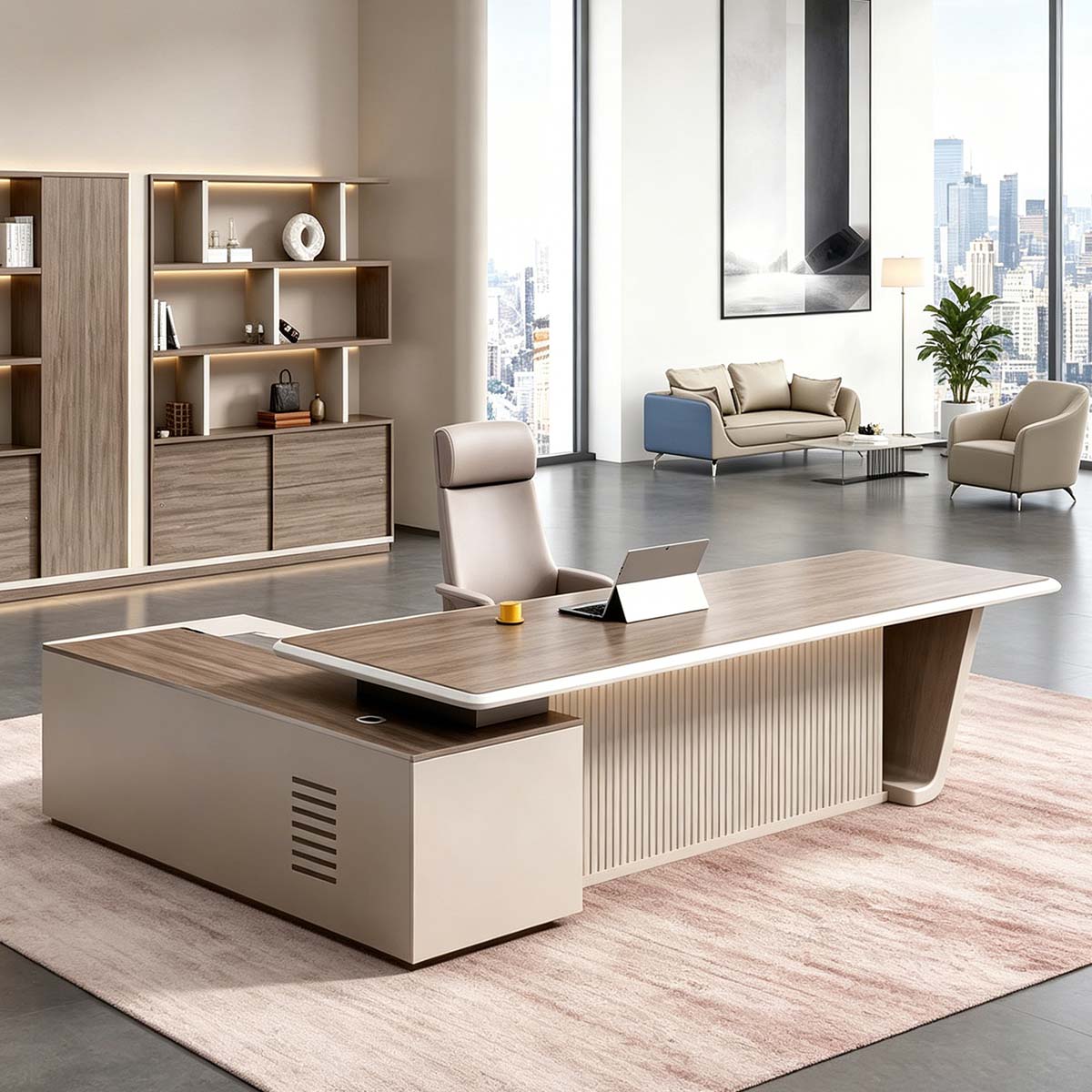Modern Office Desk with Drawers - Executive Desk - product image 4 Hauptbild