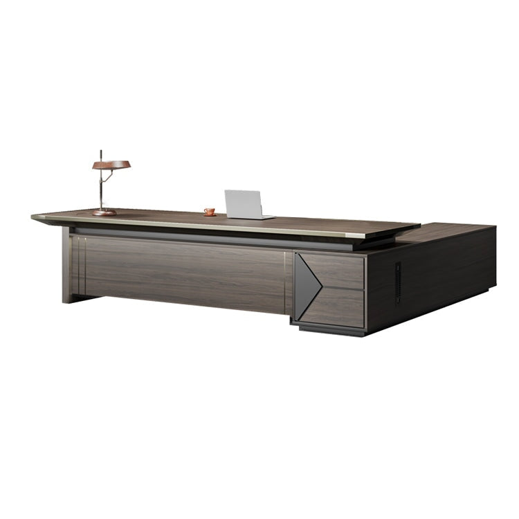 Gray Oak Executive Desk with Lockable Storage - LBZ-C025 - product image 2
